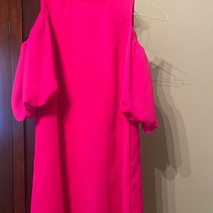 Hot pink dress with sleeves